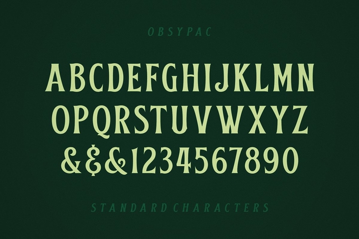 Пример шрифта Obsypac #4